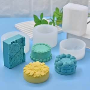Silicone DIY molds for flower and leaf shaped soaps or plaster crafts in various styles
