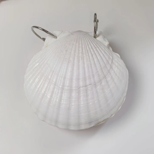 Macro detail of a vintage shell binder with two metal rings and natural textures