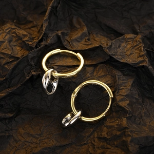 Minimalist pig nose hoop earrings in gold and silver finish with S925 hallmark