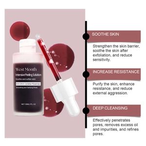 Deep peeling solution with AHA and BHA for intensive facial skin exfoliation and cleansing