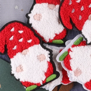Christmas gnome towel embroidery patches for DIY clothing decoration and sewing accessories