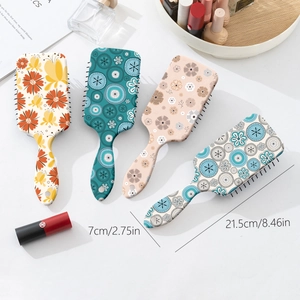 Floral air cushion massage hairbrush with anti-static bristles in four vibrant patterns