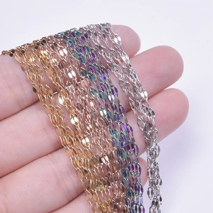 Polished stainless steel 18k gold plated chains in gold, rose gold, rainbow and silver