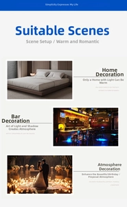 Iceberg lamp scenes showing cozy bedroom lighting and romantic wedding decor