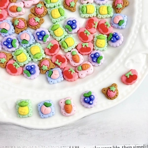 Colorful resin fruit charms and cookies for DIY nail art and phone case decoration