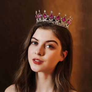 Baroque Bridal Crown Tiara Alloy Rhinestone Luxury Crystal Wedding Headpiece Retro Vintage Princess Hair Accessories For Women