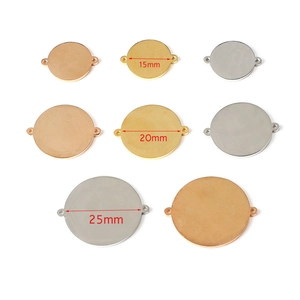 Polished stainless steel round tags in 15mm, 20mm and 25mm sizes and various colors