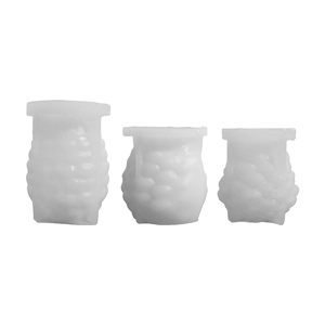 Three-piece set of textured pinecone cedar silicone molds for DIY candles and resin crafts