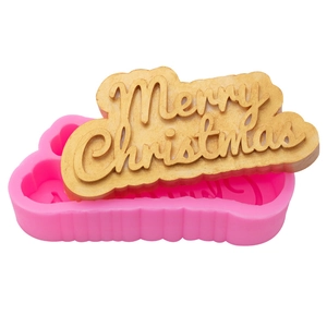 Molde De Silicona Merry Christmas Para Hornear Pastel Chocolate Jabón Artesanal Vela Resina DIY Artesanía Decoración