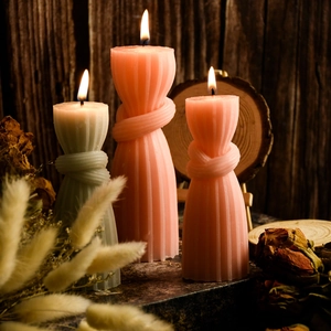 3D knotted column candle silicone mold for DIY aromatherapy decorative home ornaments