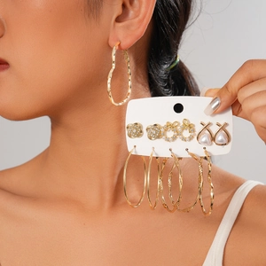Boucles D'oreilles Alliage Or Tige Argent 925 Strass Faux Künstliche Perle Cœur Rond Créoles Puces Bijoux Femme