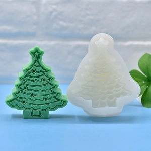 Christmas Tree Silicone Mold For DIY Handmade Candle Soap Aromatherapy Plaster Fondant Holiday Baking Tool