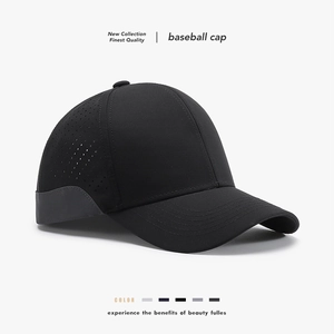 Polyester Baseball Cap Breathable Laser Cut Holes Quick Dry Sun Protection Adjustable Outdoor Sports Hat For Unisex