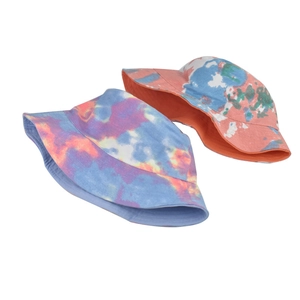 Colorful tie-dye bucket hat for men and women with reversible double-sided cotton design