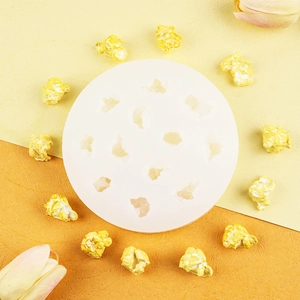 White silicone popcorn mold for DIY scented candles and chocolate baking decoration