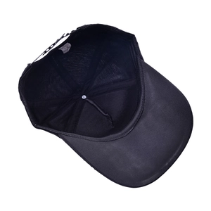 Women's black rhinestone baseball cap with cotton fabric and adjustable back buckle strap