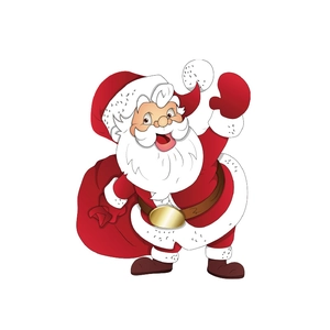 Sticker mural Père Noël rouge avec sac de cadeaux pour décoration festive de maison