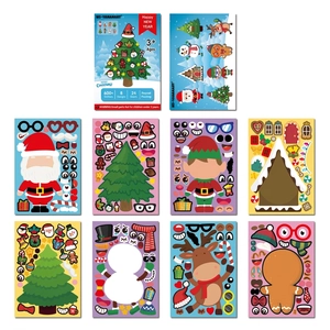 24-sheet set of Christmas DIY stickers with Santa, snowman and reindeer designs