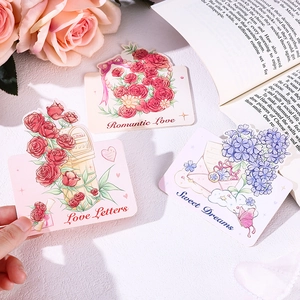 Detailed flat lay of Romantic Love and Sweet Dreams floral gift greeting cards
