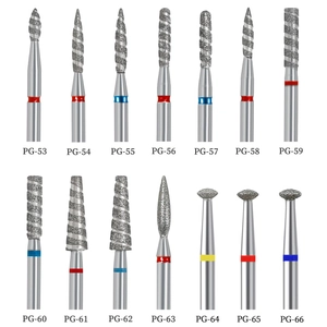 Set of 14 professional diamond nail drill bits for russian manicure cuticle removal