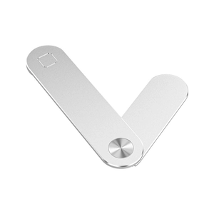 Silver aluminum alloy dual screen laptop side magnetic phone mount with folding design