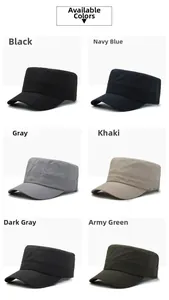 Mesh cadet caps for men in black, navy, gray, khaki, dark gray, and army green colors