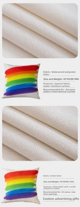 Detail of waterproof polyester and thick linen fabric textures for floral pillow covers