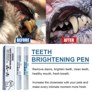 Pet teeth whitening pen kit for dogs and cats to remove tartar and freshen breath
