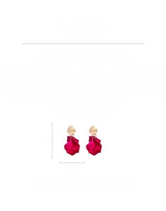 Détails des boucles d'oreilles pétales rouges avec longueur 8cm et poids 16,5g