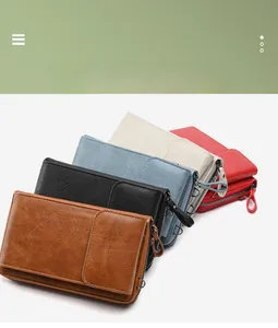 Fashion cross-body phone bags and long wallets in five vibrant faux leather colors