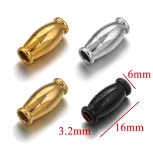Set of 4 cylindrical magnetic clasps in gold silver black for DIY jewelry making
