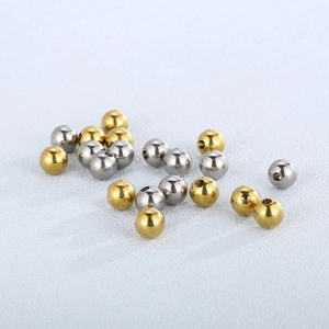 Polished Stainless Steel Round Beads For Jewelry Making DIY Craft Spacer Beads Fashion Smooth Geometric Beads Accessory