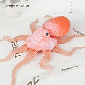 Realistic pink octopus sensory stress toy made of soft rubber material for kids