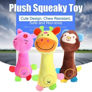 Dog Squeaky Toy Plush Long Strip Animal Shape Interactive Bite Resistant Molar Teeth Cleaning For Small Medium Dogs