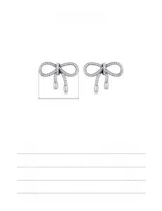 Detailed specs of s925 sterling silver bow earrings with twisted texture and dimensions