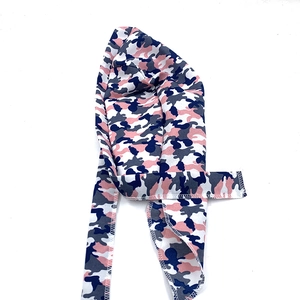 Pink and blue camouflage durag headwrap for outdoor cycling and sports streetwear