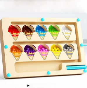 Magnetic Color Number Maze Montessori Educational Sorting Toy For Toddlers Wood Plastic Counting Matching Activity Board