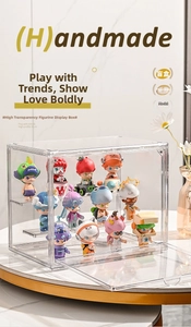 Three-tier transparent acrylic display case for blind box collectibles and action figures