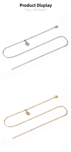 Détails de pendentifs goutte d'eau avec pierre rose et halo de zircons en argent et or