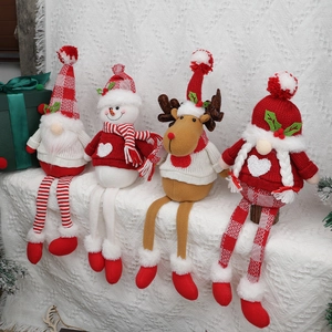 Christmas gnome plush dolls set including Santa, snowman and reindeer for home decor