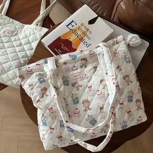 Quilted cotton tote bags with cute animal floral patterns and sturdy double handles