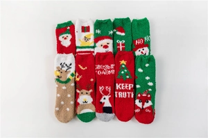Ensemble de chaussettes de Noël douillettes, chaussettes d'hiver chaudes en polaire corail.