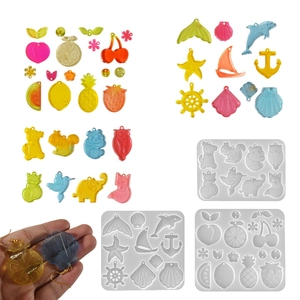 Silicone Mold Fruit Ocean Animal Shape For Resin DIY Earring Pendants Handcrafted Jewelry Making Flexible Translucent