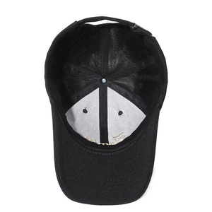 Classic black pineapple fabric baseball cap featuring premium gold letter embroidery