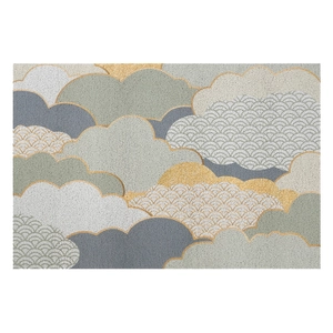 Tapis de sol nordique en PVC avec motif de nuages japonais pour l'entrée de maison