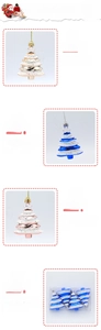 Detail of glittery Christmas tree ornaments with multi-layer structure and hanging hooks