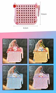 Mini rabbit magnetic steel ball drawing board keychain toy in pink and orange