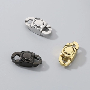 Three-color stainless steel clasp set in silver, black, and gold for DIY jewelry design