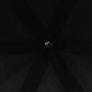Macro detail of washed cotton baseball cap interior with reinforced seams and metal rivet