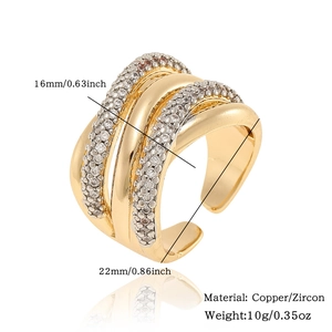 Detail showing precise 16mm width and 22mm diameter of this copper zircon ring